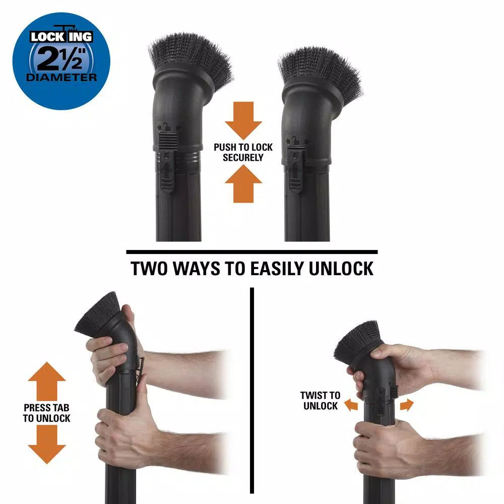 Vacuum Parts RIDGID 2-1/2 In. Locking Accessory Round Dusting Brush For Wet/Dry Vacs - Image 4