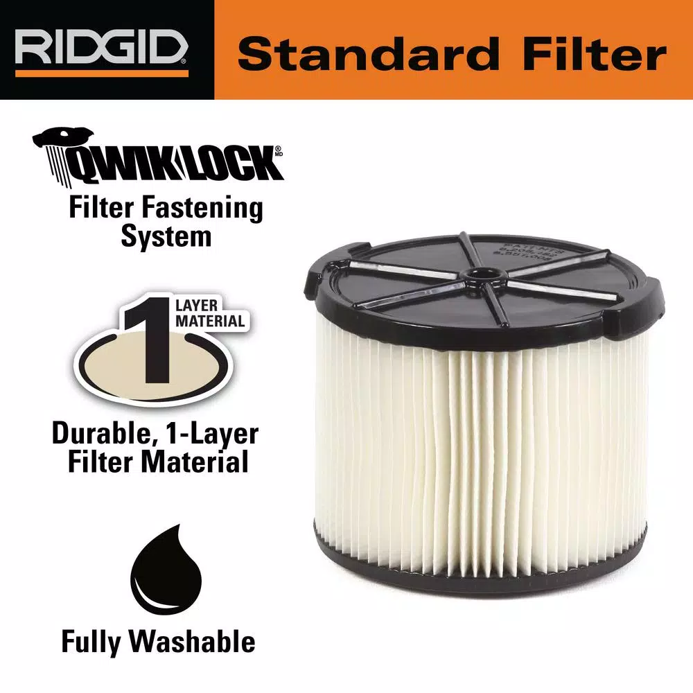 Vacuum Parts RIDGID Standard Pleated Paper Filter And Wet Application Foam Filter For 3 To 4.5 Gal. RIDGID Wet/Dry Shop Vacuums - Image 6
