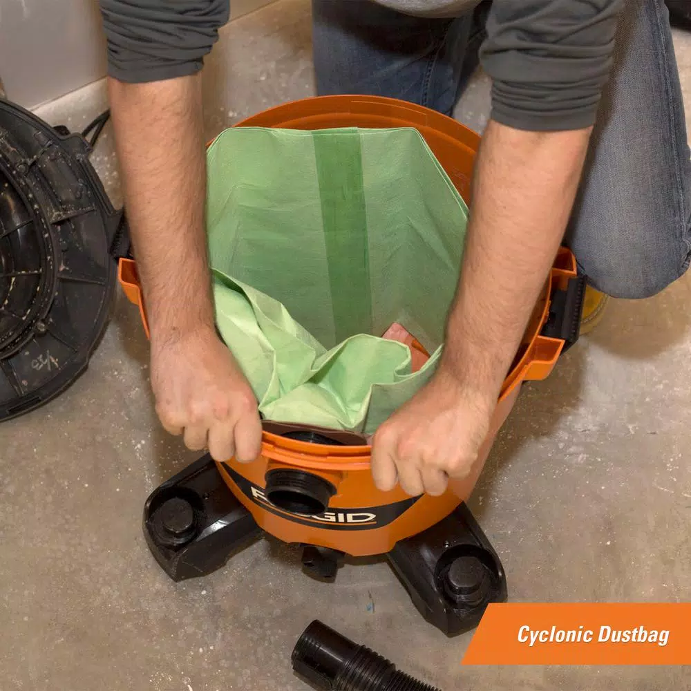 Vacuum Parts RIDGID OSHA Compatible Kit With HEPA Level Filtration And Cyclonic Dust Bags For Select 12 -16 Gal. Wet/Dry Shop Vacuums - Image 8