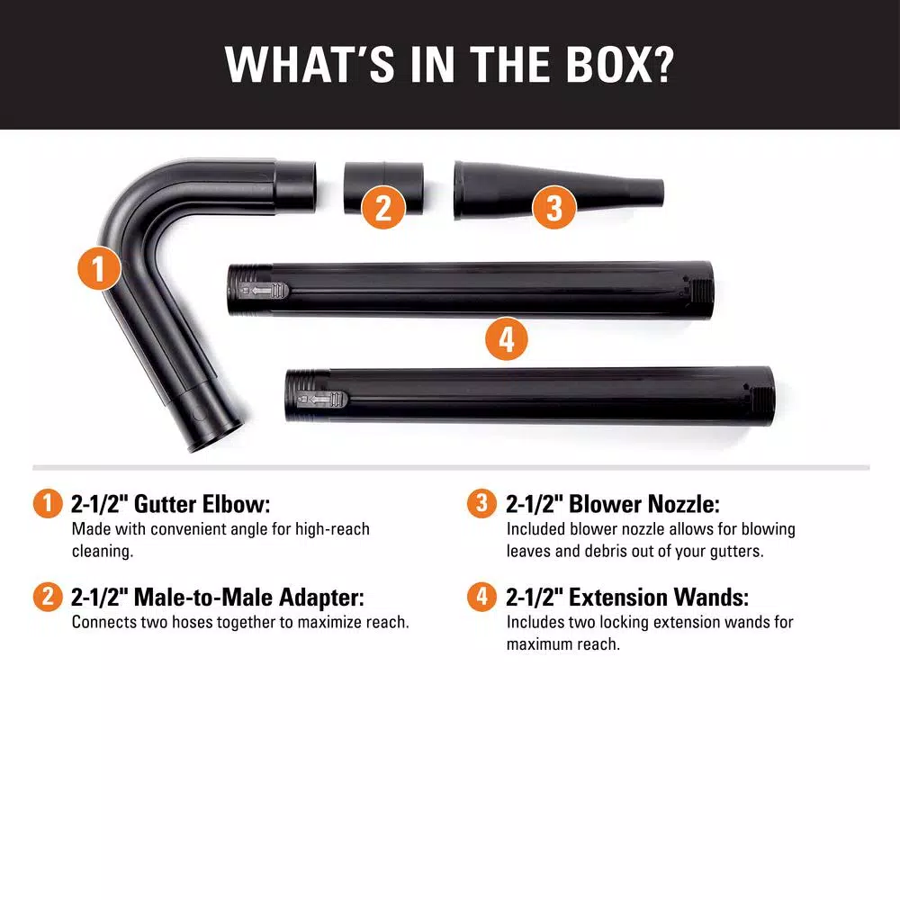 Vacuum Parts RIDGID 2-1/2 In. Gutter Cleaning Accessory Kit For RIDGID Wet/Dry Shop Vacuums - Image 2