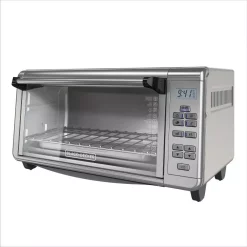 Toasters BLACK+DECKER 1500 W 8-Slice Black And Silver Countertop Convection Toaster Oven With Temperature Controls