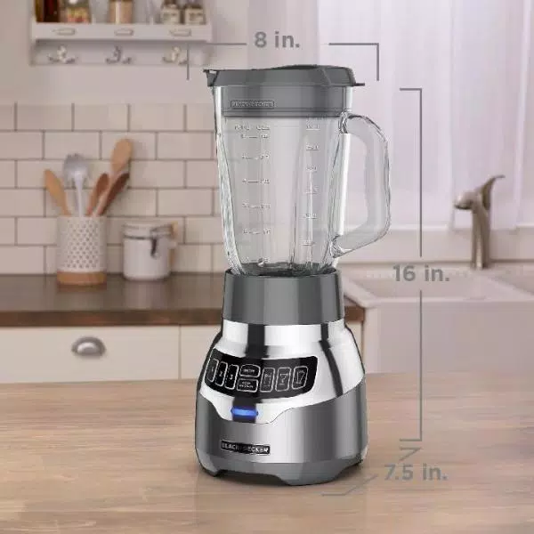 Blenders BLACK+DECKER PowerCrush 48 Oz. 3-Speed Silver Digital Blender With Travel Cup - Image 10