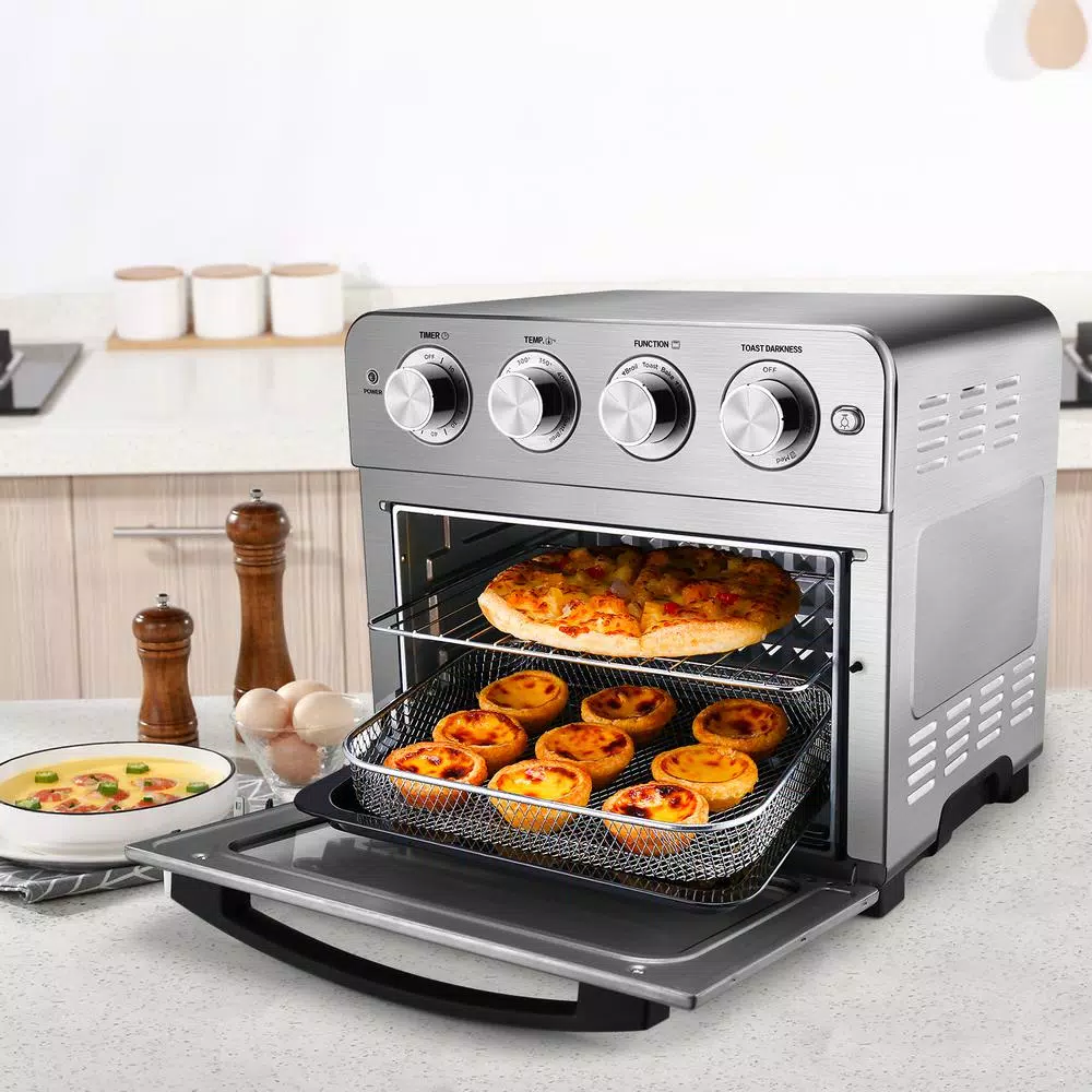 Air Fryers Boyel Living 24 Qt. Silver Stainless Steel Air Fryer Toaster Oven With Roast, Bake, Broil, Reheat, Accessories And Cookbook Included - Image 3