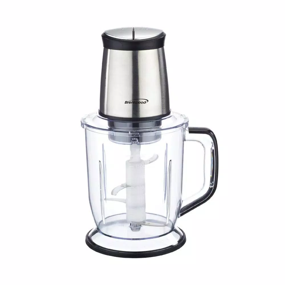 Food Processing Brentwood Appliances 6.5-Cup Silver 300-Watt 4-Blade Food Processor