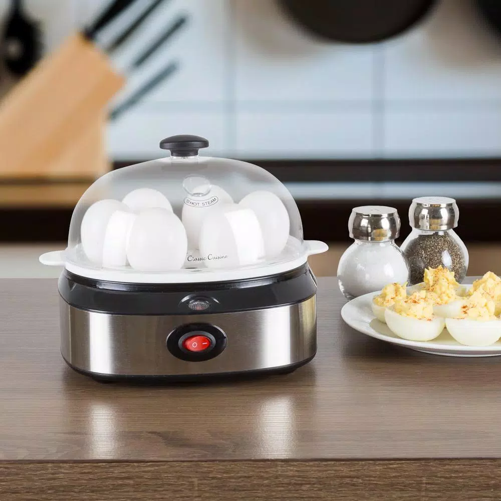 Egg Cookers Classic Cuisine 7-Egg Silver Egg Cooker With Automatic Shut-off - Image 5