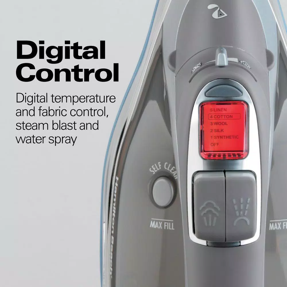 Irons Hamilton Beach Durathon Non-Stick Soleplate Iron With Retractable Cord - Image 6