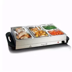 Food Warmers MegaChef 2.5 L Stainless Steel Warming Tray With 4 Crocks