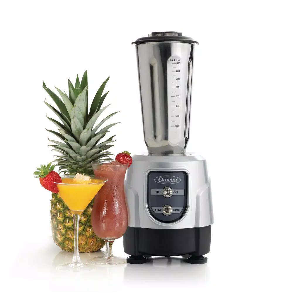 Blenders Omega 1 HP 32 Oz. 2-Speed Silver Blender With Stainless Steel Jar - Image 4