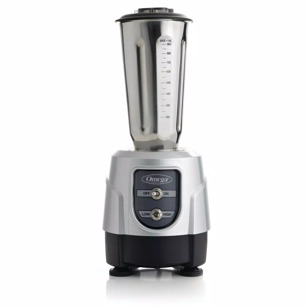 Blenders Omega 1 HP 32 Oz. 2-Speed Silver Blender With Stainless Steel Jar