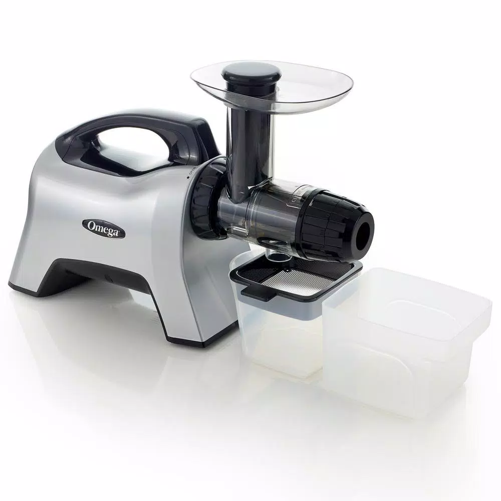 Juicers Omega Horizontal Slow Masticating Nutrition Center Silver Juicer - Image 3
