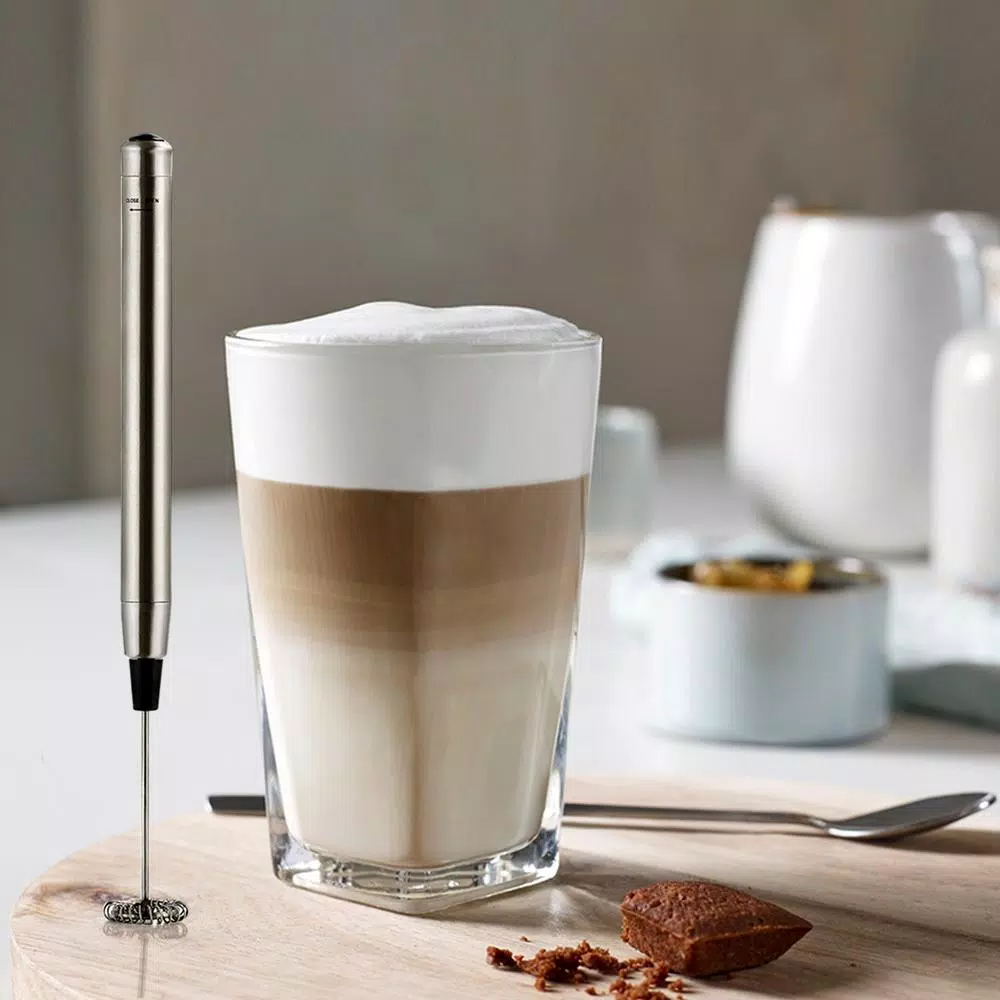 Coffee Makers Ovente Electric Stainless Steel Milk Frother Coffee, Hand Held, Silver (FRS1010S) - Image 8