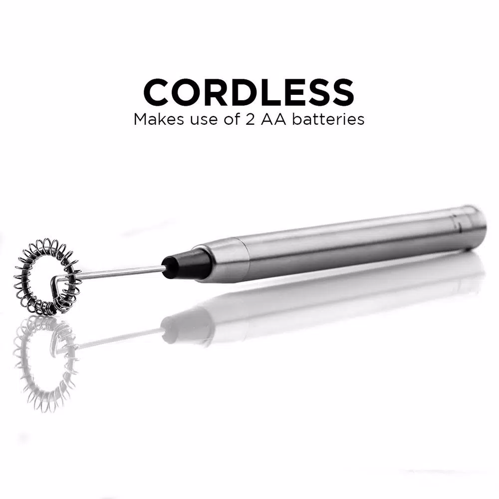 Coffee Makers Ovente Electric Stainless Steel Milk Frother Coffee, Hand Held, Silver (FRS1010S) - Image 3