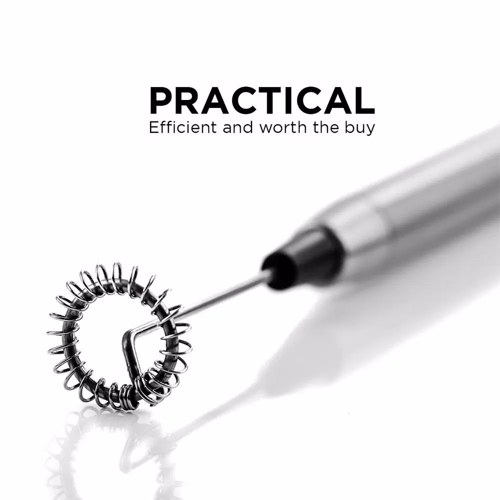 Coffee Makers Ovente Electric Stainless Steel Milk Frother Coffee, Hand Held, Silver (FRS1010S) - Image 2