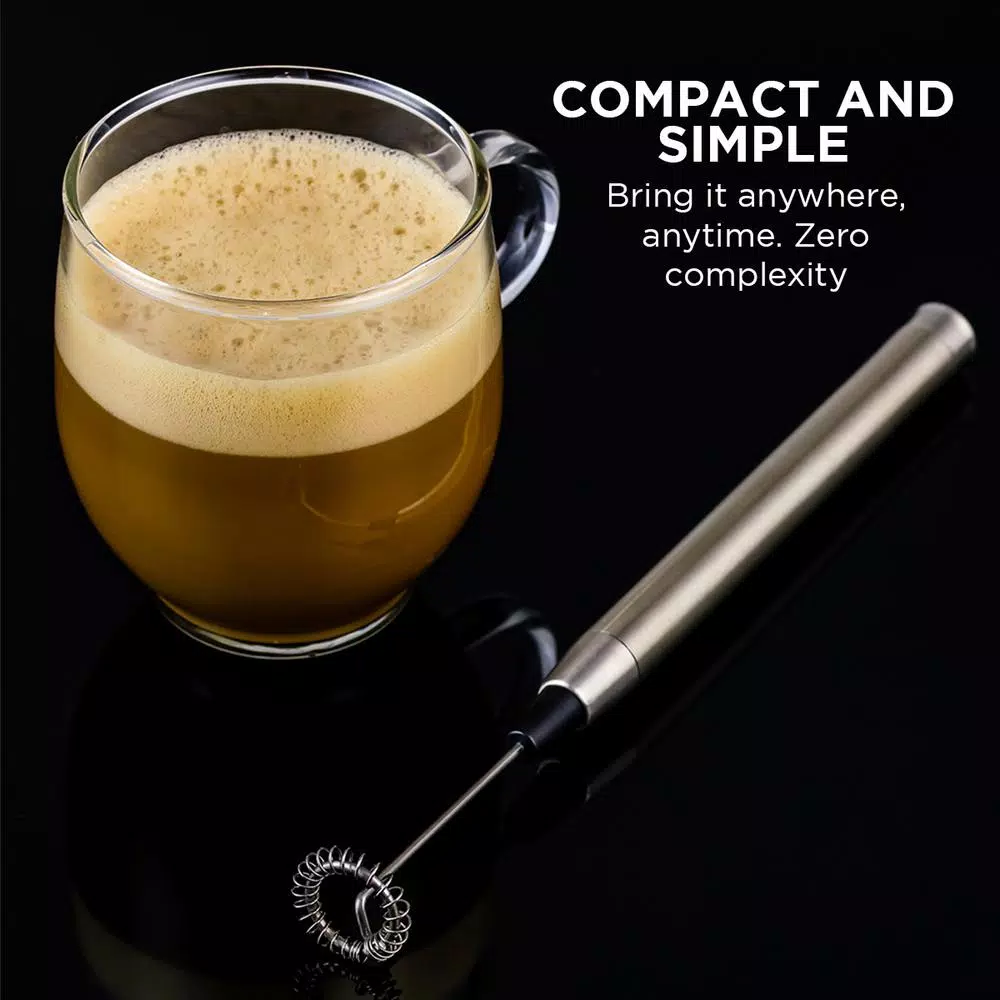 Coffee Makers Ovente Electric Stainless Steel Milk Frother Coffee, Hand Held, Silver (FRS1010S) - Image 6