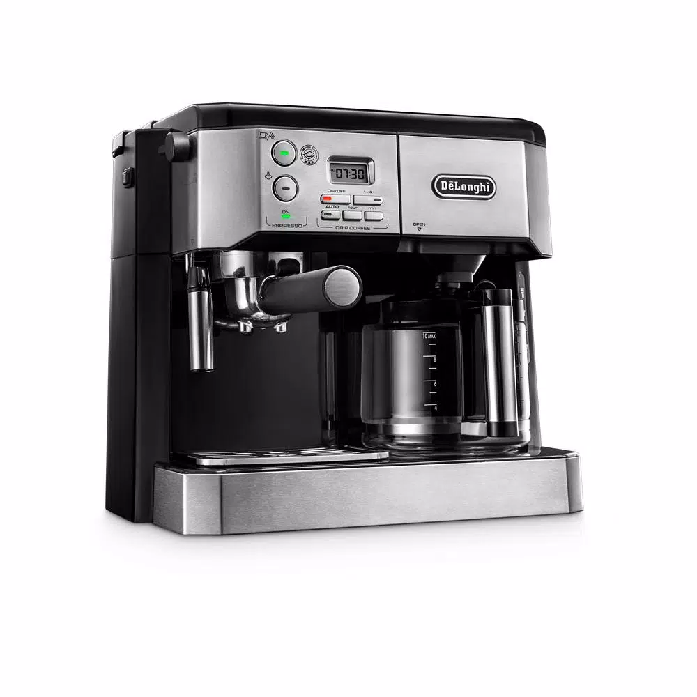 Coffee Makers DeLonghi All-In-One 10-Cup Stainless Steel Espresso Machine And Drip Coffee Maker