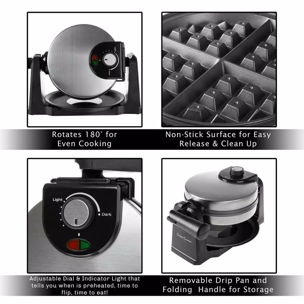 Electric Skillets & Indoor Grills Classic Cuisine Classic Flip Belgian Waffle Maker - Image 3