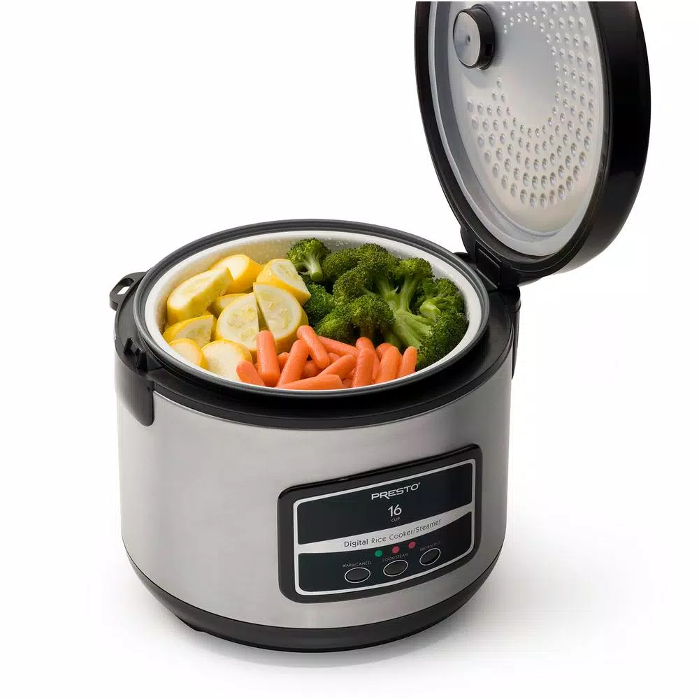 Cookers Presto 16-Cup Stainless Steel Rice Cooker With Non-Stick Cooking Pot - Image 3