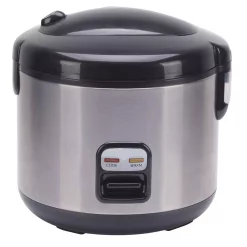 Cookers SPT 6-Cup Stainless Steel Rice Cooker With Cord Storage
