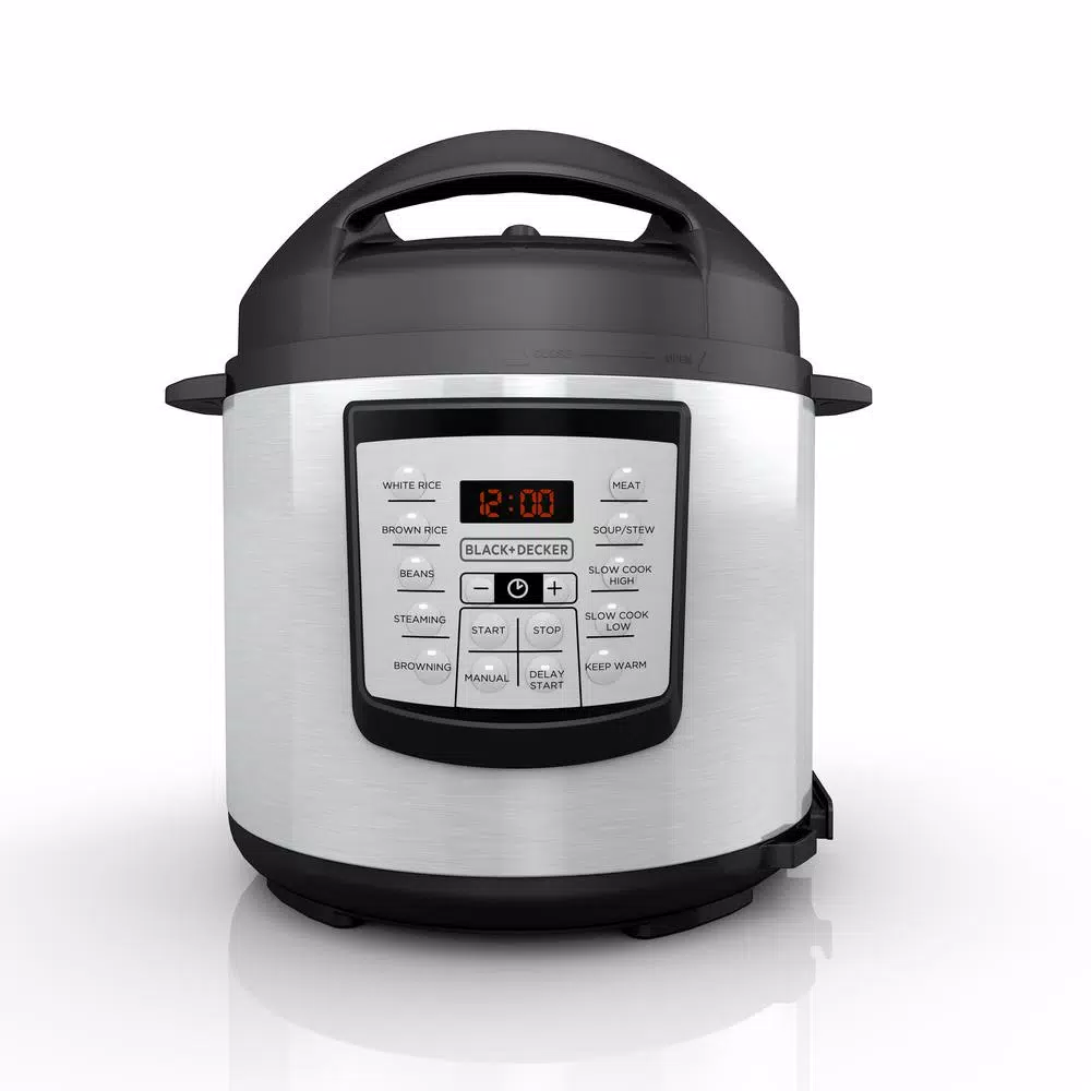 Cookers BLACK+DECKER 6 Qt. Stainless Steel Electric Pressure Cooker With Non-Stick Metal Insert