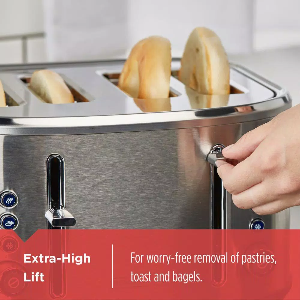 Toasters BLACK+DECKER 4-Slice Stainless Steel Extra-Wide Slot Toaster With Crumb Tray - Image 4