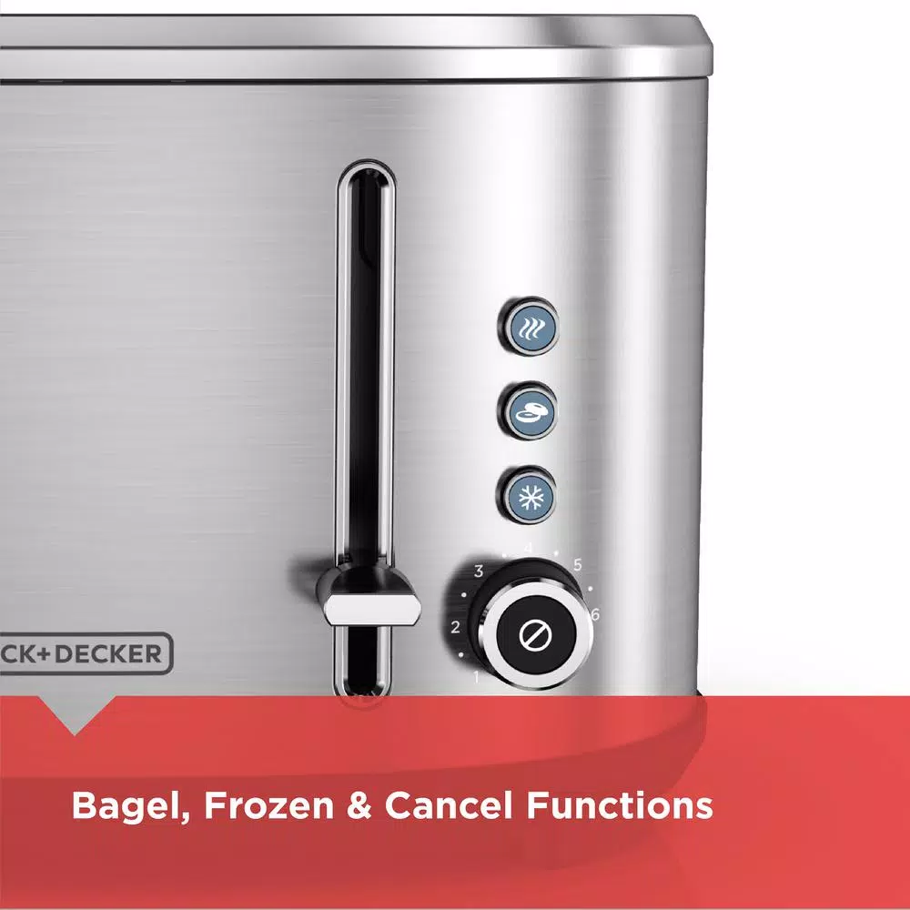 Toasters BLACK+DECKER 4-Slice Stainless Steel Extra-Wide Slot Toaster With Crumb Tray - Image 3