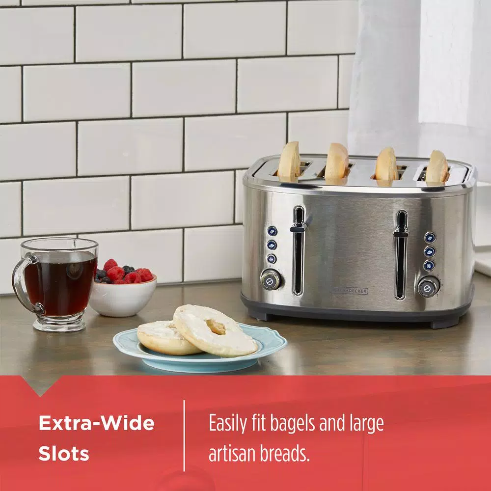 Toasters BLACK+DECKER 4-Slice Stainless Steel Extra-Wide Slot Toaster With Crumb Tray - Image 7