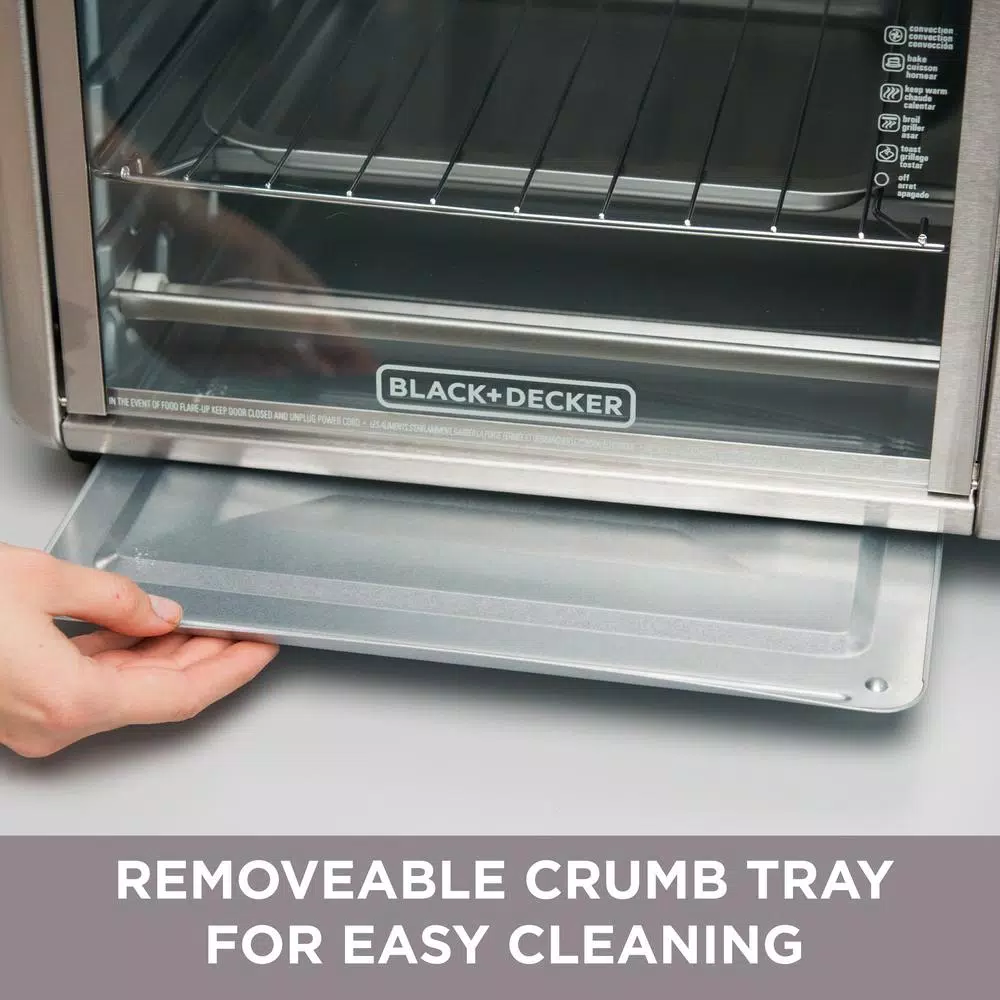 Toasters BLACK+DECKER 1500 W 6-Slice Stainless Steel Toaster Oven With Built-In Timer - Image 8