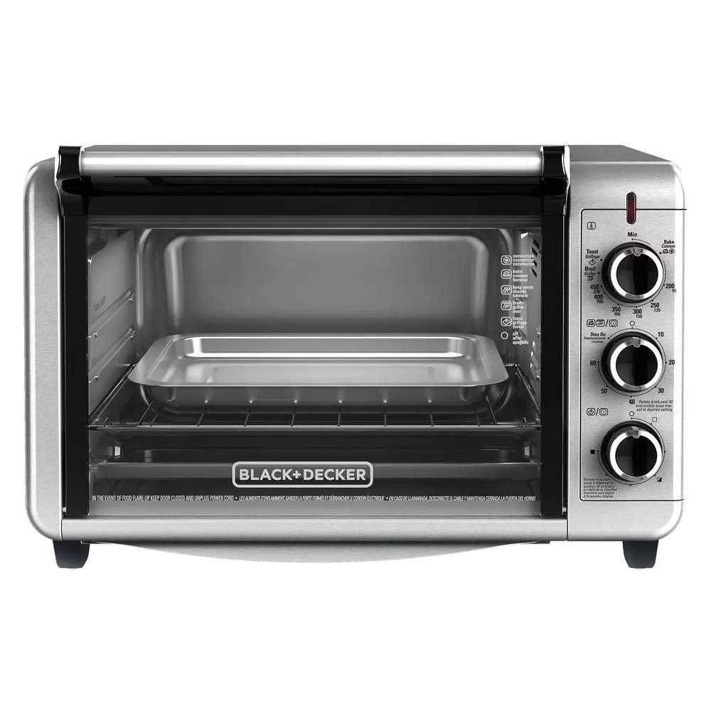 Toasters BLACK+DECKER 1500 W 6-Slice Stainless Steel Toaster Oven With Built-In Timer