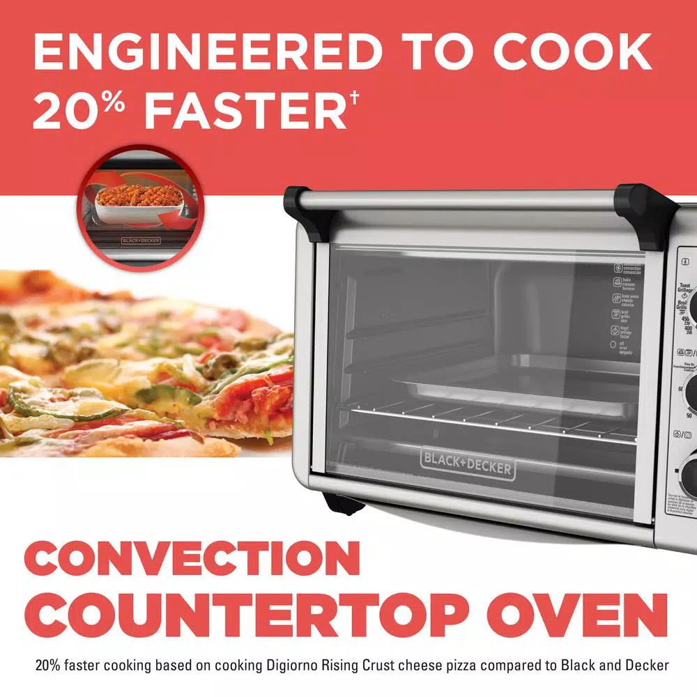 Toasters BLACK+DECKER 1500 W 6-Slice Stainless Steel Toaster Oven With Built-In Timer - Image 3