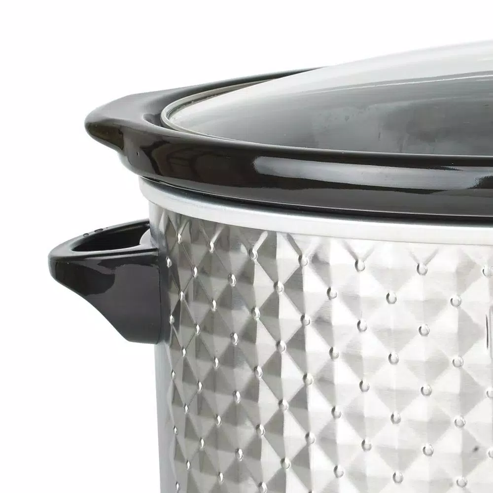 Cookers Brentwood Appliances Diamond 7 Qt. Stainless Steel Slow Cooker With Tempered Glass Lid - Image 2