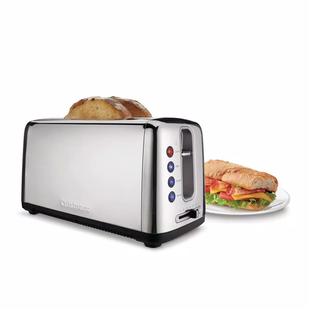 Toasters Cuisinart Artisan Bread 2-Slice Stainless Steel Long Slot Toaster With Crumb Tray - Image 4
