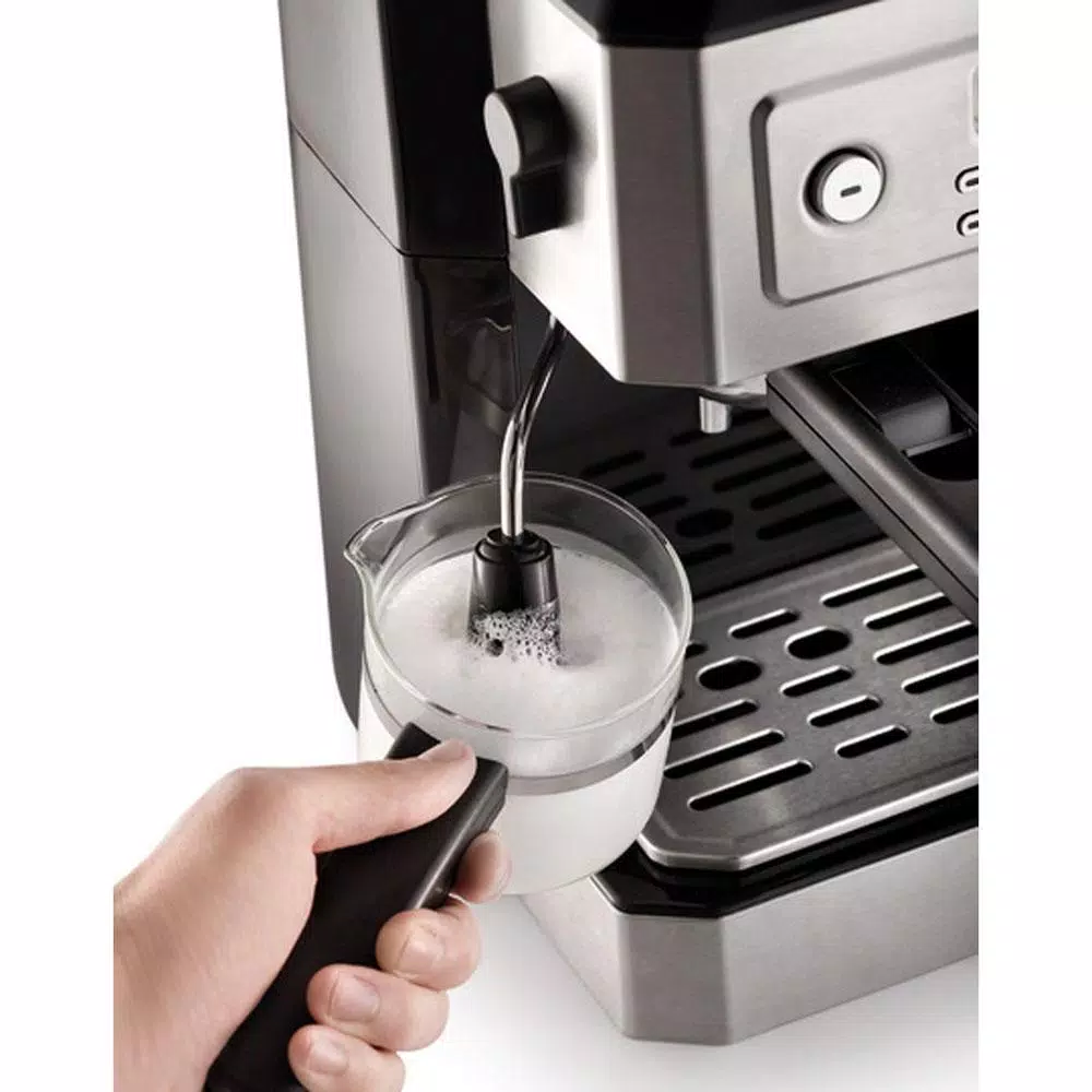 Coffee Makers DeLonghi All-In-One 10-Cup Stainless Steel Drip Cofffee Maker And Espresso Machine - Image 2