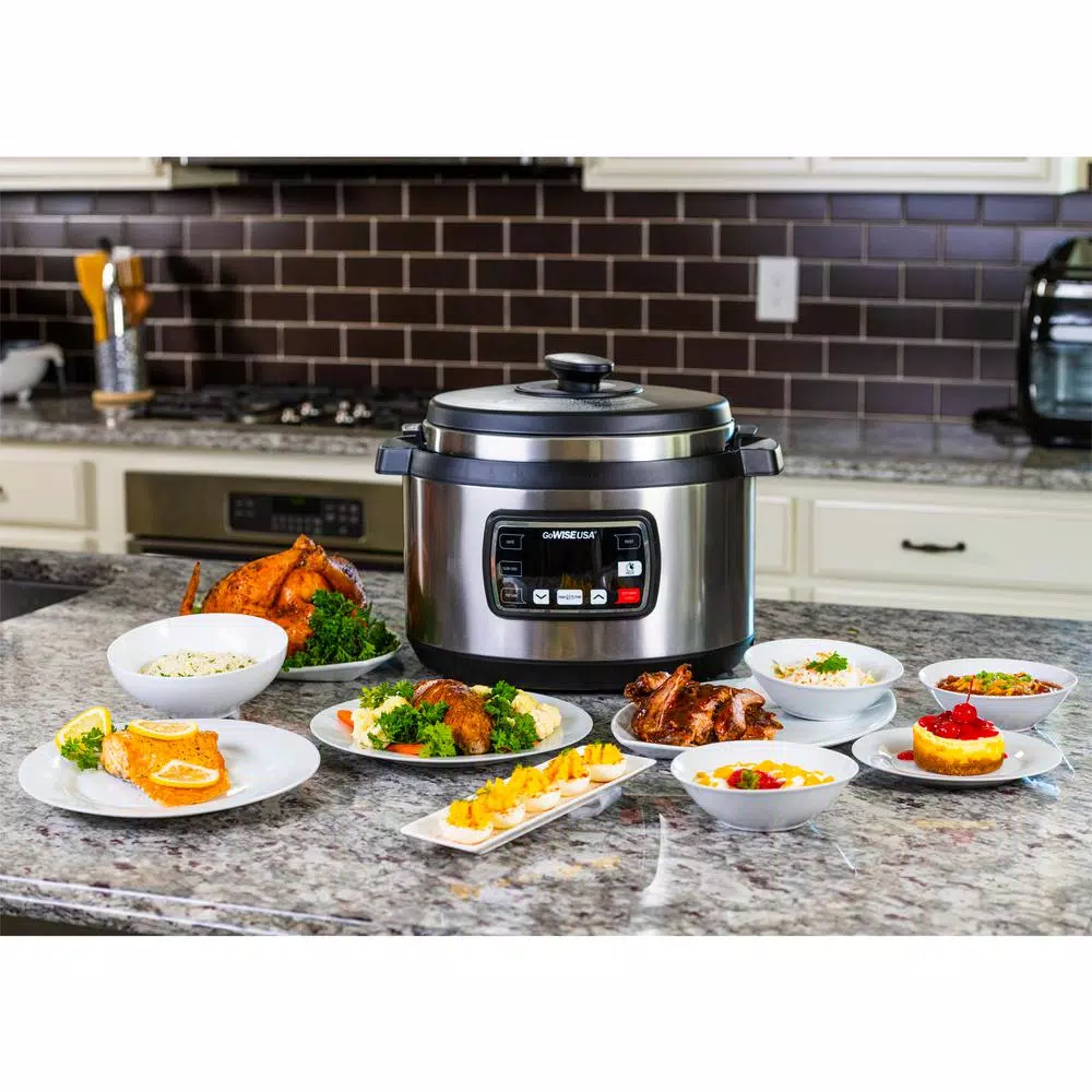 Cookers GoWISE USA Ovate 8.5 Qt. Stainless Steel Electric Pressure Cooker Oval With Accessories And 50-Recipes - Image 8