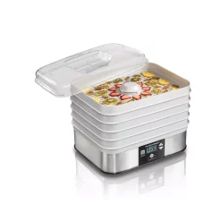 Food Processing Hamilton Beach 5-Tray Stainless Steel Food Dehydrator With Programmable Settings