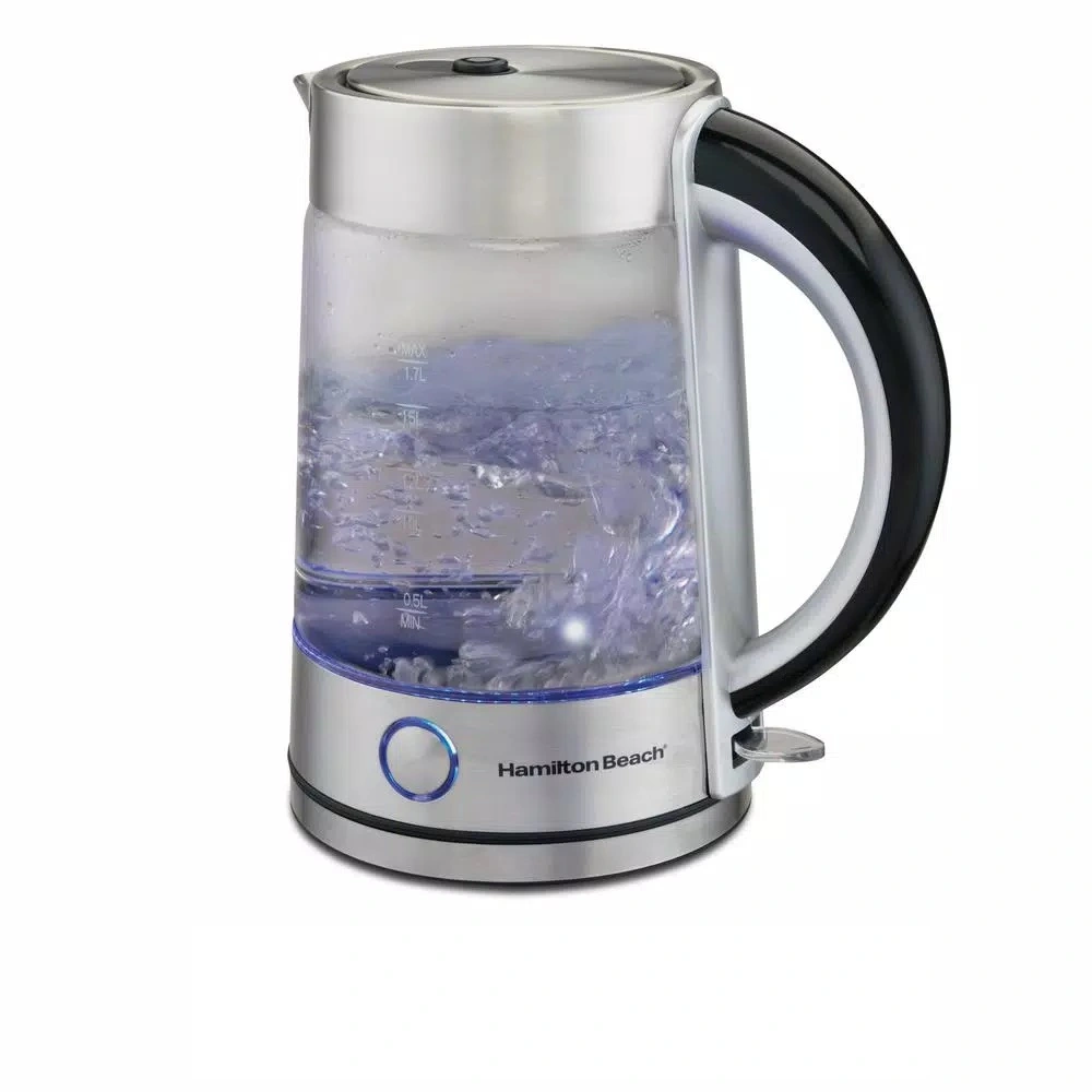 Electric Kettles Hamilton Beach 7-Cup Stainless Steel Modern Glass Kettle Electric