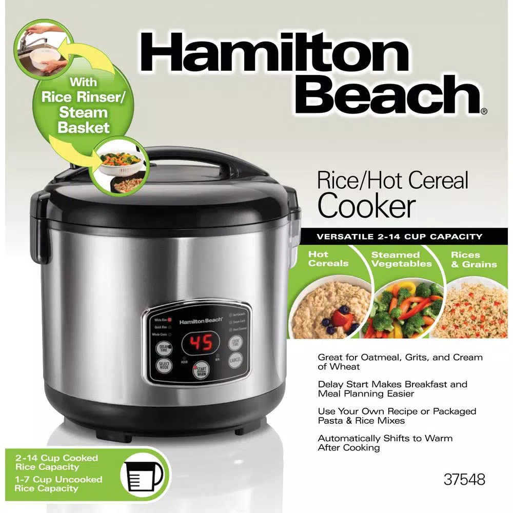 Cookers Hamilton Beach 14-Cup Stainless Steel Rice/Hot Cereal Cooker - Image 4