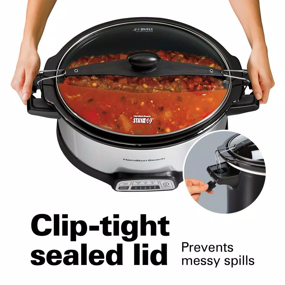 Cookers Hamilton Beach Programmable Stay Or Go 6 Qt. Stainless Steel Slow Cooker With Bonus Party Dipper - Image 6