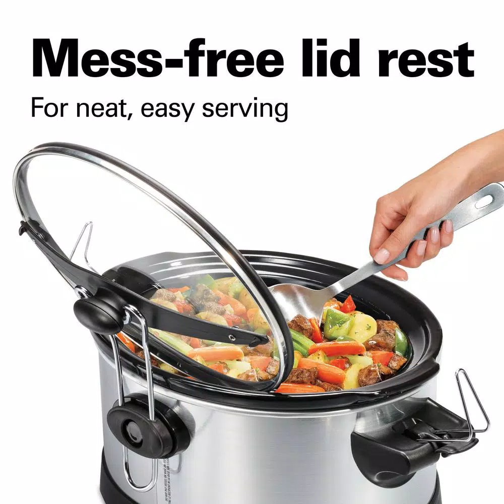 Cookers Hamilton Beach Programmable Stay Or Go 6 Qt. Stainless Steel Slow Cooker With Bonus Party Dipper - Image 5
