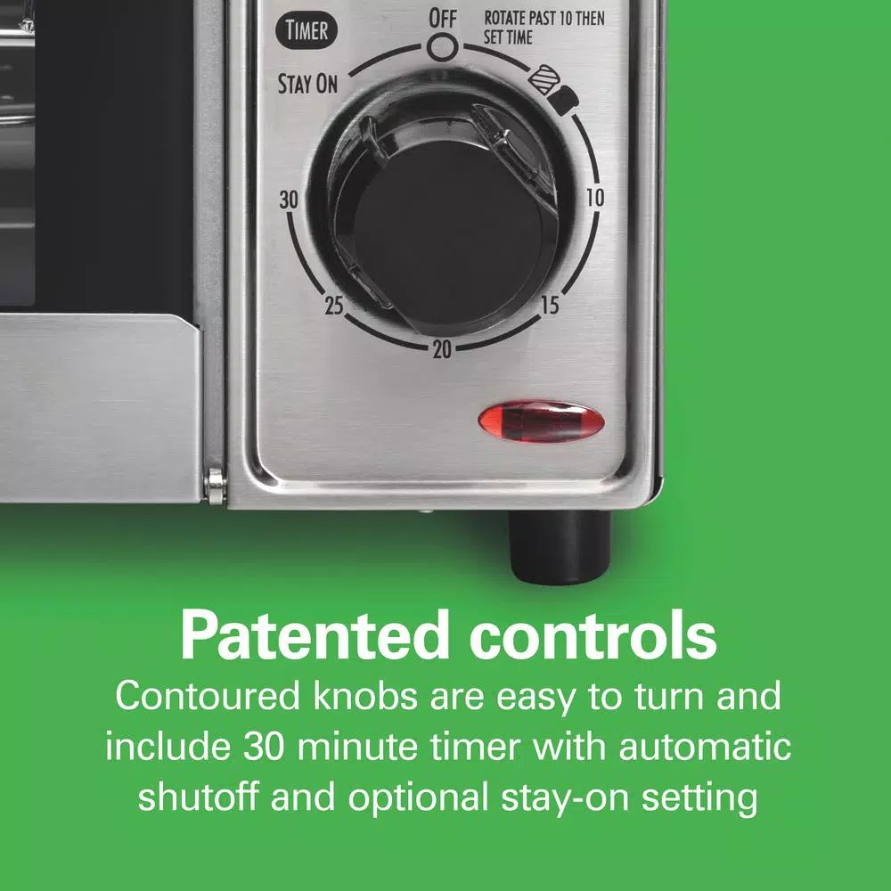 Toasters Hamilton Beach Sure Crisp 1120 W 4-Slice Stainless Steel Toaster Oven With Air Fry - Image 8