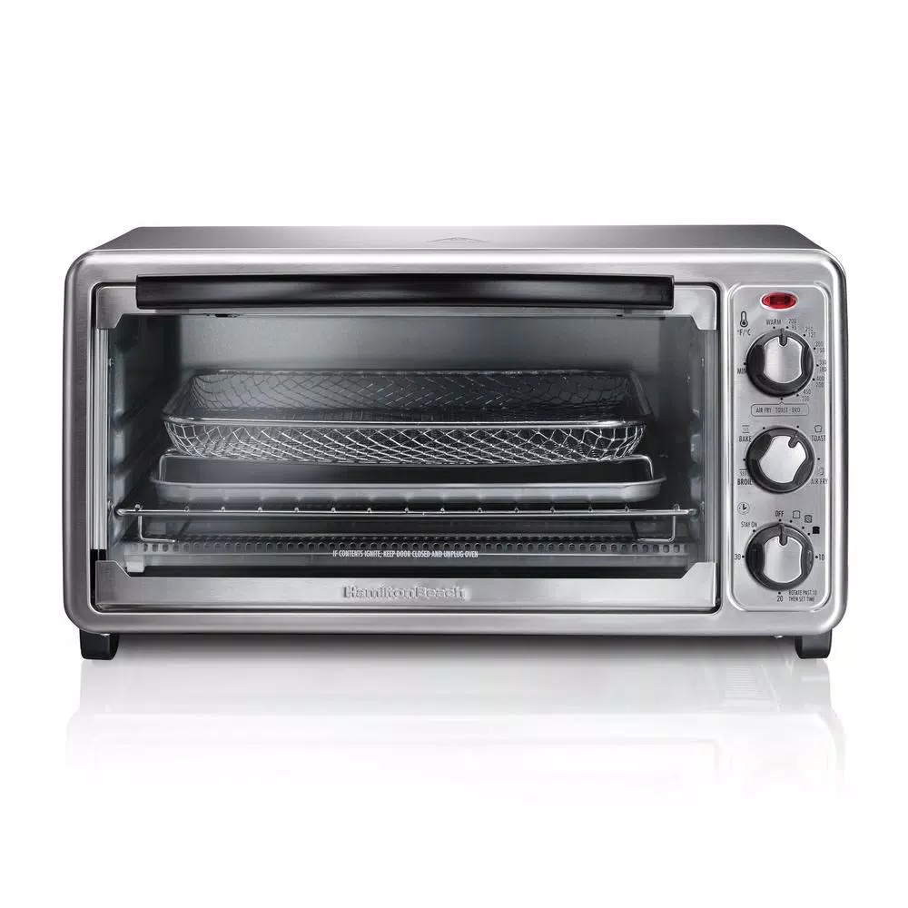 Toasters Hamilton Beach Sure Crisp 1440 W 6-Slice Stainless Steel Toaster Oven With Air Fry