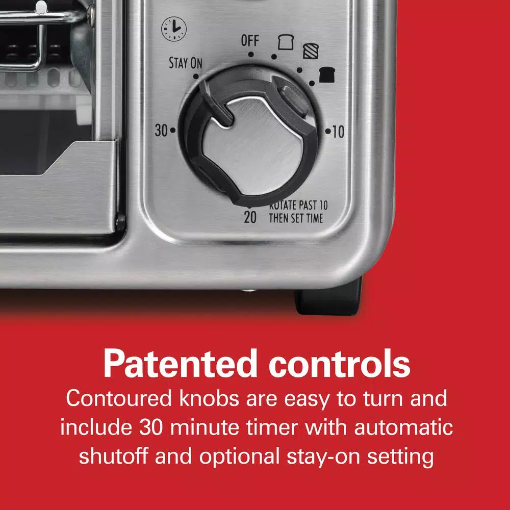 Toasters Hamilton Beach Sure Crisp 1440 W 6-Slice Stainless Steel Toaster Oven With Air Fry - Image 2