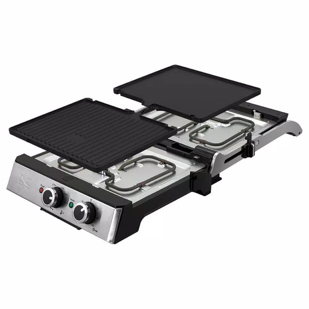 Electric Skillets & Indoor Grills KALORIK Eat Smart 200 Sq. In. Stainless Steel Non-Stick Indoor Grill - Image 4