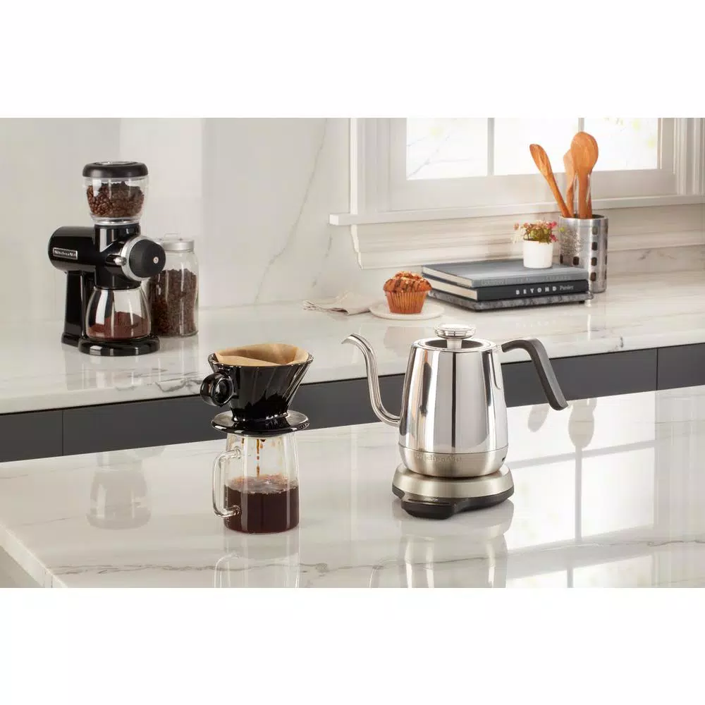 Electric Kettles KitchenAid Precision 4.25-Cup Gooseneck Stainless Steel Electric Kettle With Alarm - Image 3