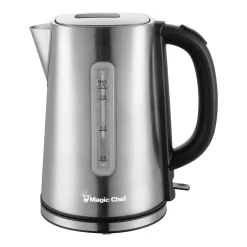 Electric Kettles Magic Chef 7-Cup Stainless Steel Electric Kettle With Cord Storage