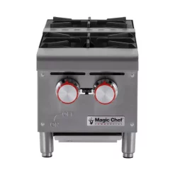 Food Warmers Magic Chef 12 In. W Commercial Natural Gas Countertop Hot Plate In Stainless Steel