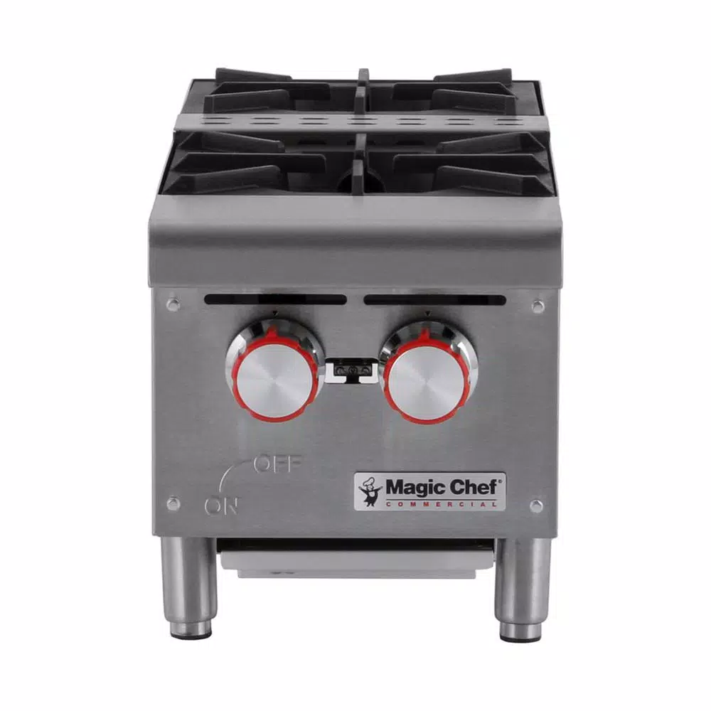Food Warmers Magic Chef 12 In. W Commercial Natural Gas Countertop Hot Plate In Stainless Steel