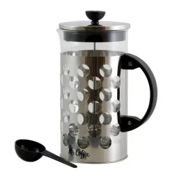 Coffee Makers Mr. Coffee Polka Dot Brew 4-Cup Silver Coffee Press With Scoop