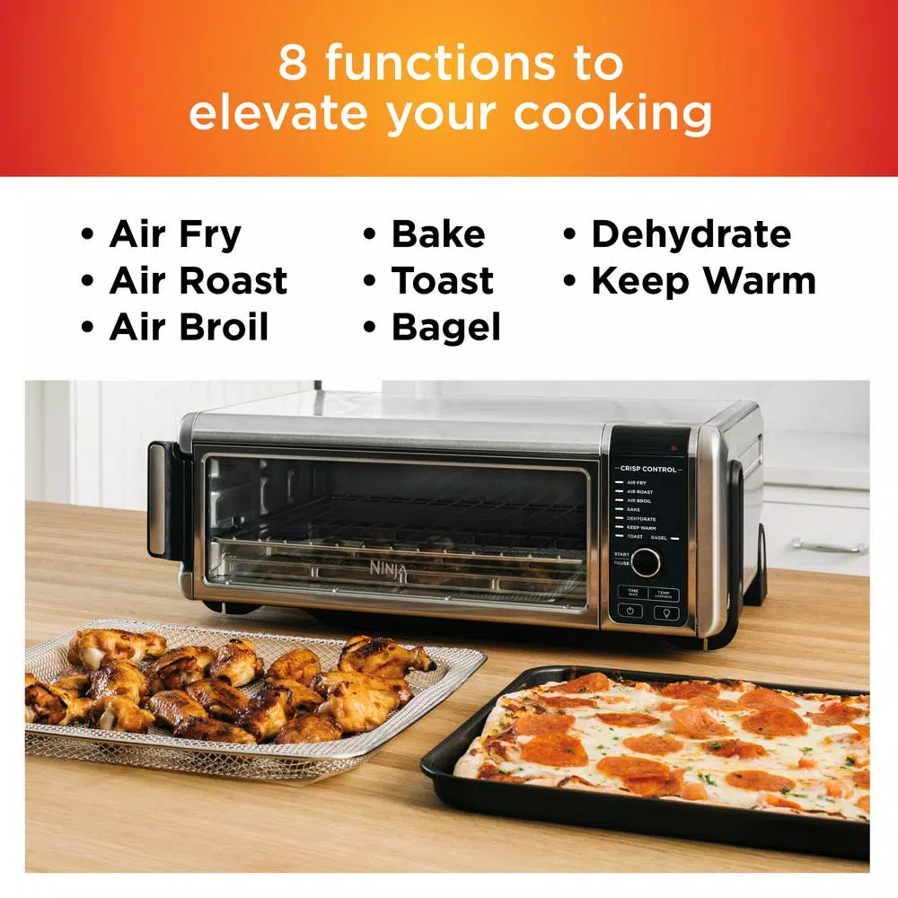 Toasters NINJA Stainless Steel Foodi Digital Air Fry Oven, Convection Oven, Toaster, Air Fryer, Flip-Away For Storage - Image 3