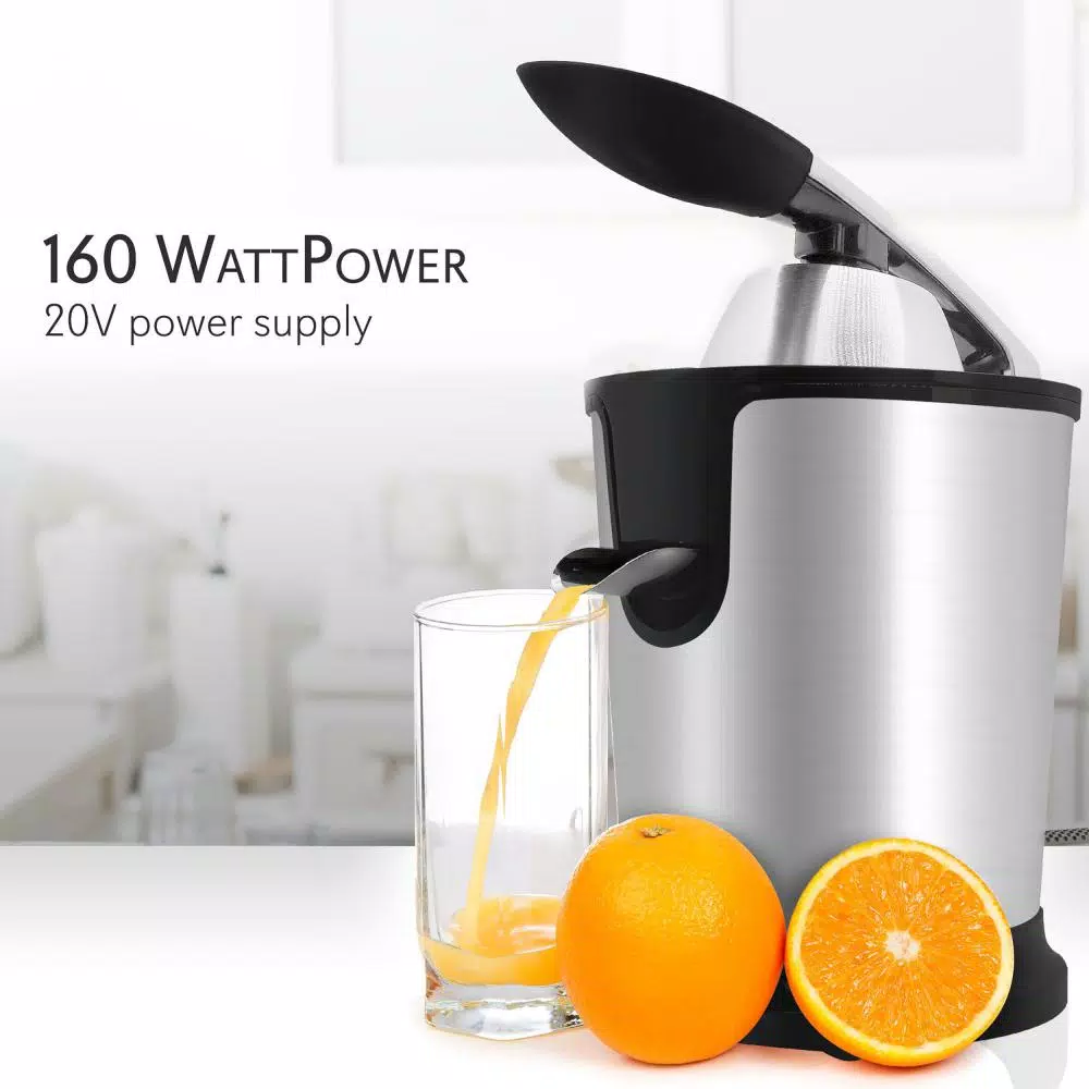 Juicers NutriChef Electric Juice Press – Orange Juicer Citrus Squeezer With Manual Juice Presser Handle (Stainless Steel) - Image 4