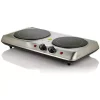 Food Warmers Ovente 6.5 In. And 7 In. Silver Double Hot Plate Electric Glass Infrared Stove, 1700-Watt